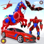 Flying Muscle Car Robot Transform Horse Robot Game 8